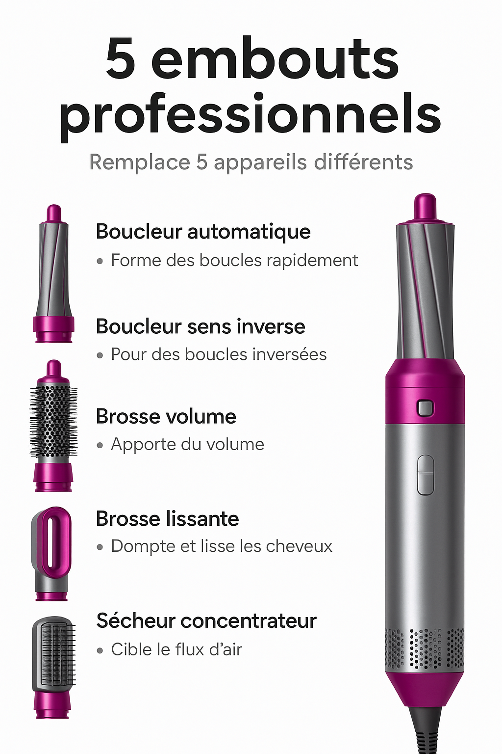 Sécheur coiffeur 5 en 1